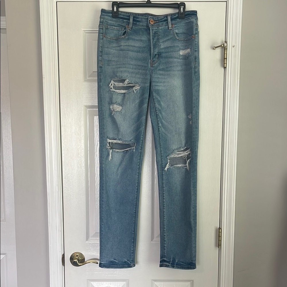 American Eagle Stretch High Rise Distressed Blue Women's Jeans